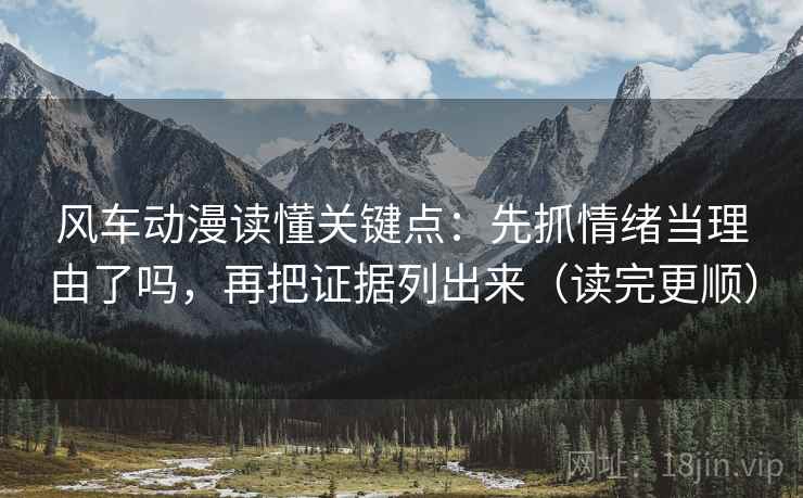 风车动漫读懂关键点：先抓情绪当理由了吗，再把证据列出来（读完更顺）