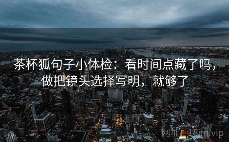 茶杯狐句子小体检：看时间点藏了吗，做把镜头选择写明，就够了