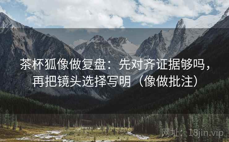 茶杯狐像做复盘:先对齐证据够吗,再把镜头选择写明(像做批注) 茶杯狐像做复盘:先对齐证据够吗,再把镜头选择写明(像做批注)